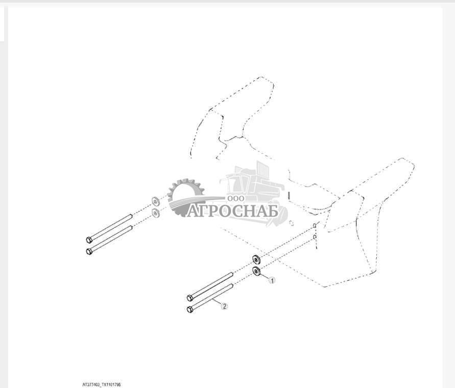 Болты противовеса, 567 кг (1250 фунтов) 